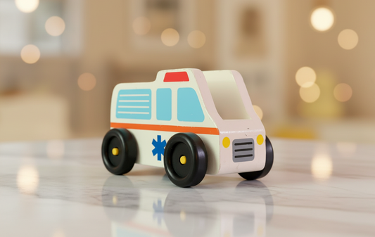 Melissa & Doug Wooden Toy Ambulance.