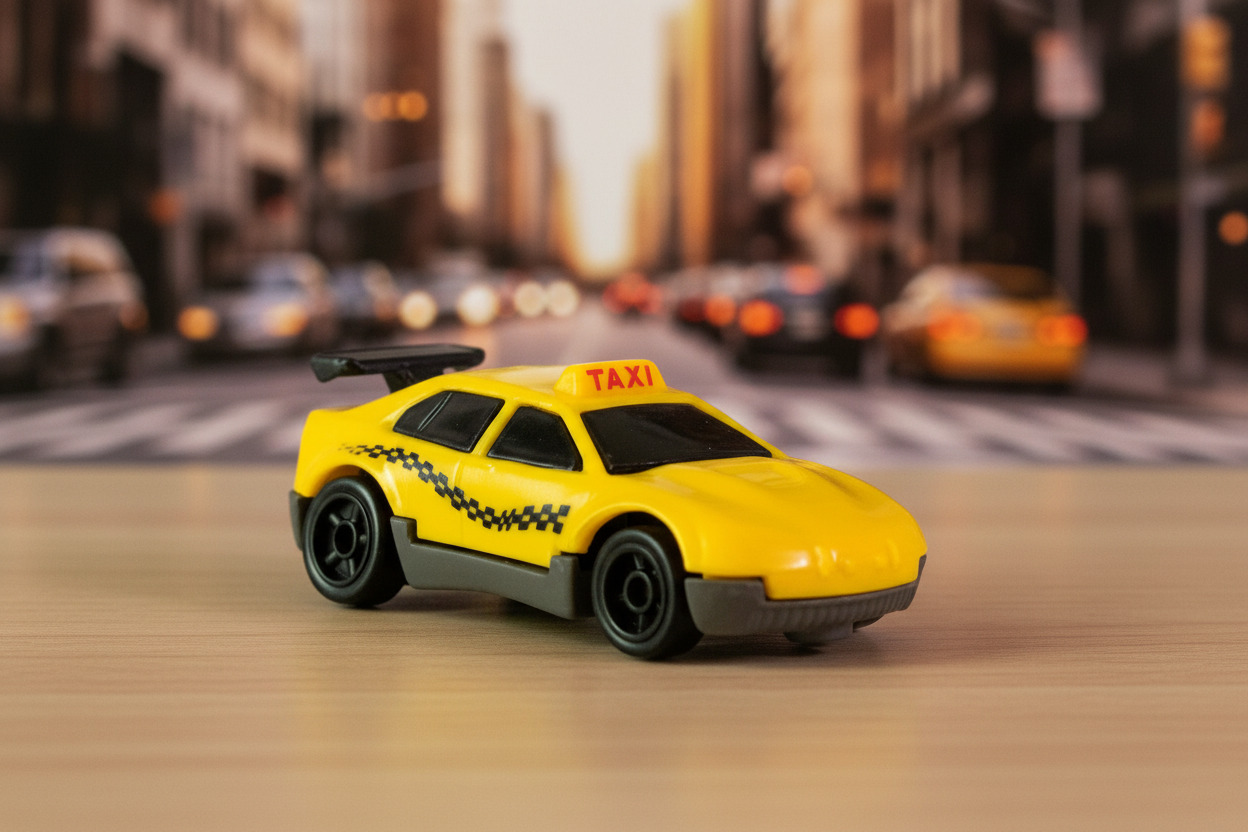 Hot Wheels Taxi Toy Car.
