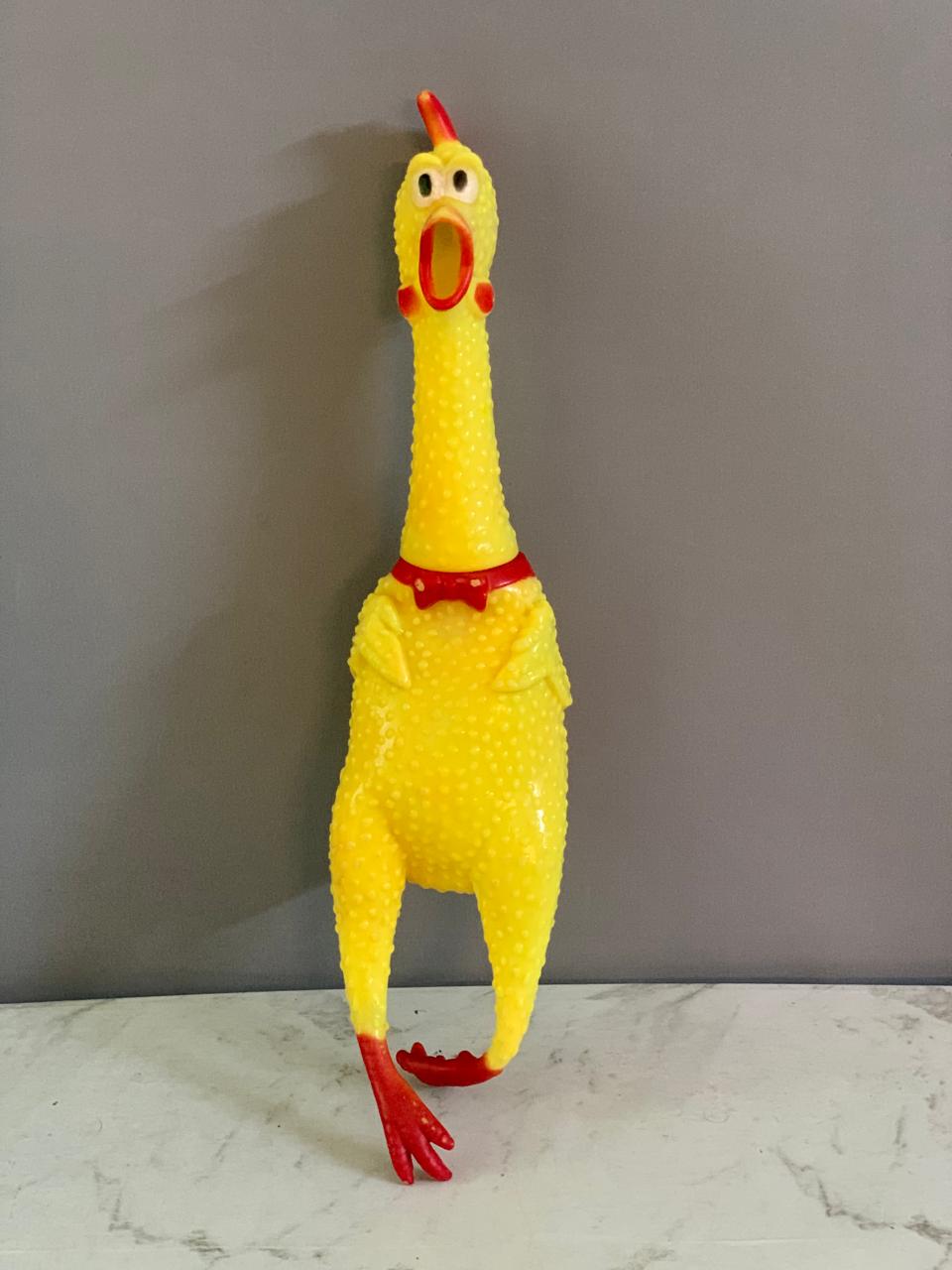 Squeaky Screaming Chicken Fun Pet. (Rs 100 advance)
