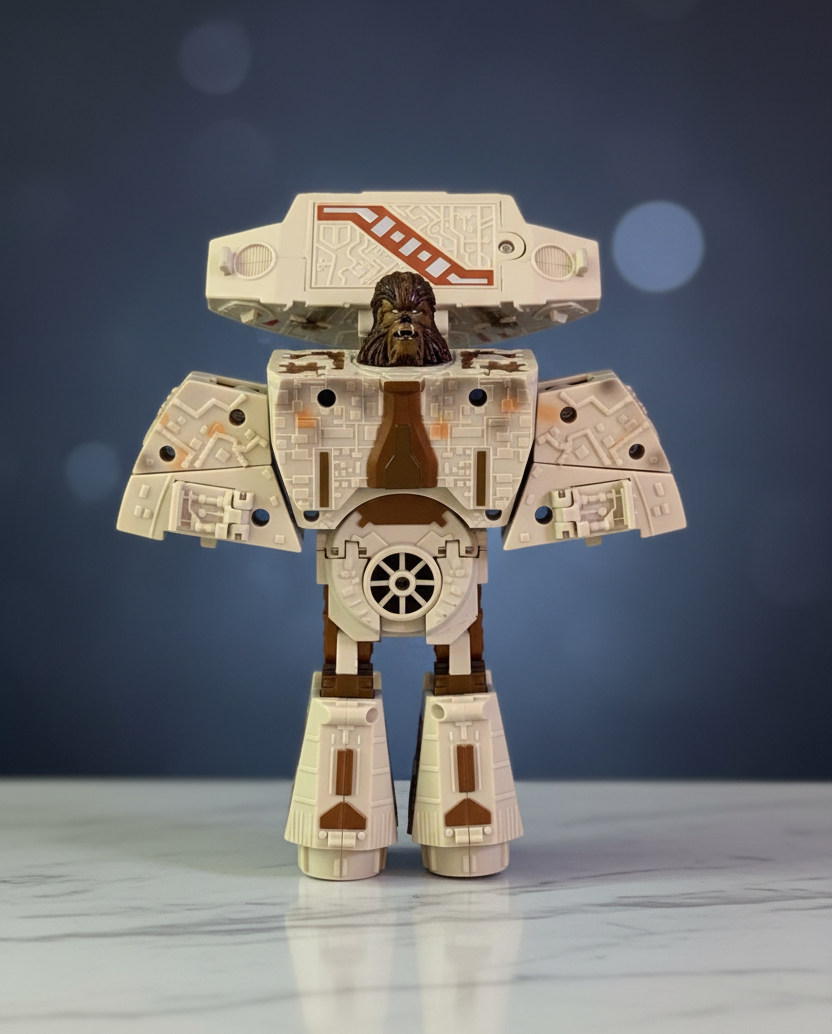 Star Wars Transformers Han Solo & Chewbacca Millennium Falcon Figure. (Rs 350 advance)