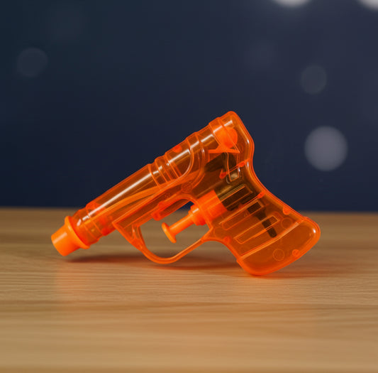 Transparent Plastic Mini Water Pistol. (Rs 100 advance)