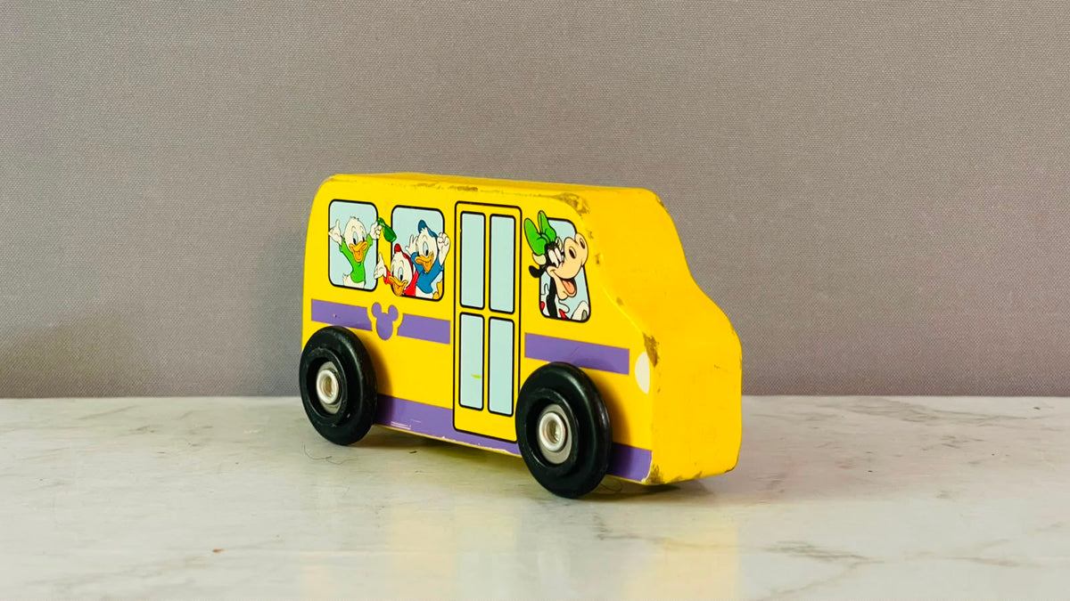 Disney Characters Wooden Toy Bus.