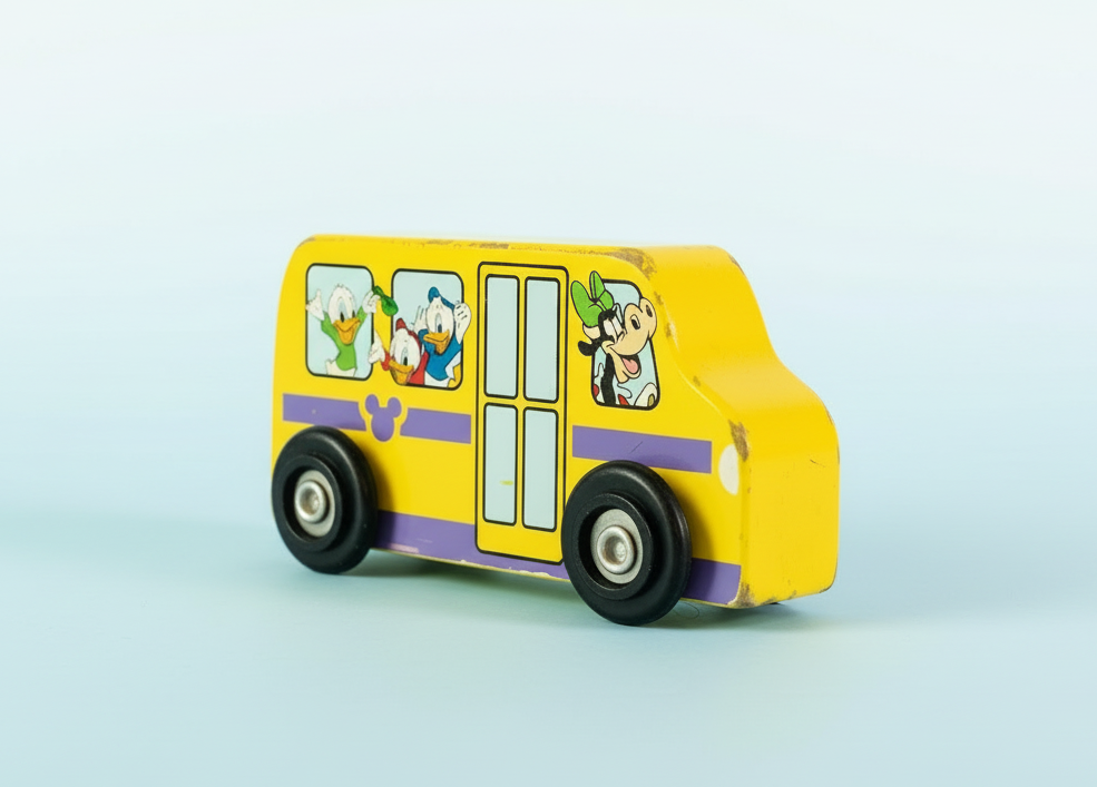 Disney Characters Wooden Toy Bus.