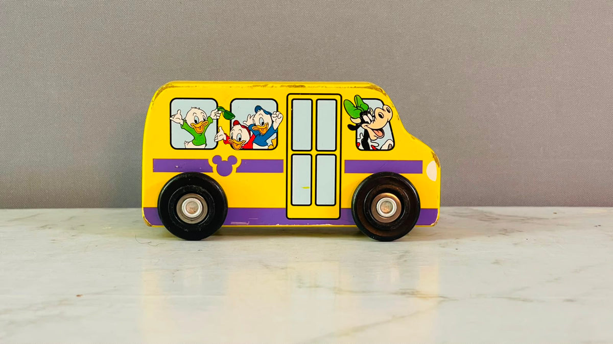 Disney Characters Wooden Toy Bus.