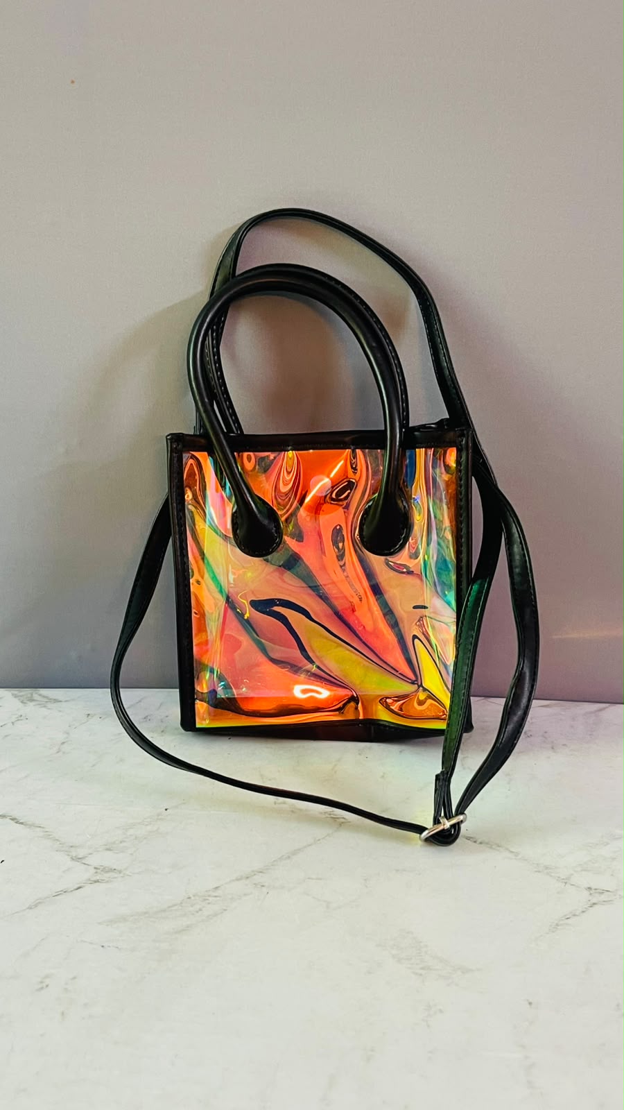 Hologram Stone-print Shoulder Handbag. (Rs 200 advance)