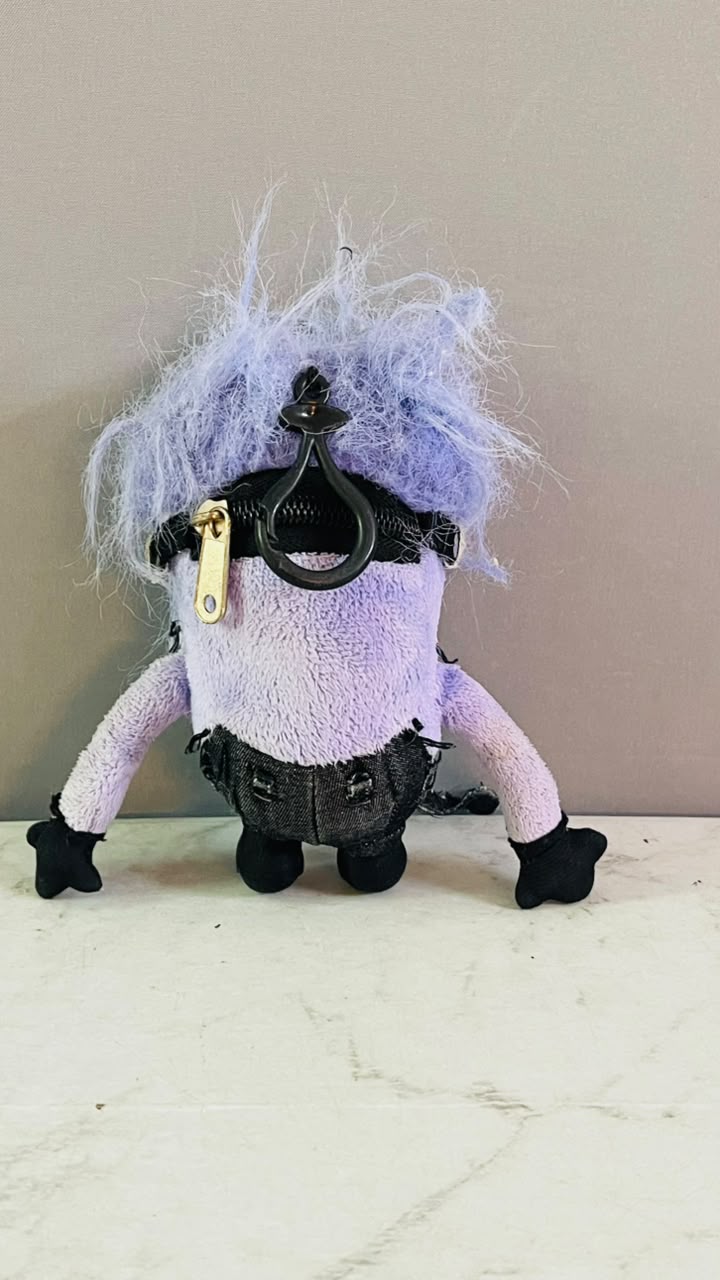 Despicable Me 2 Evil Purple Minion Plush Coin Purse Bag Clip. (Rs 100 advance)