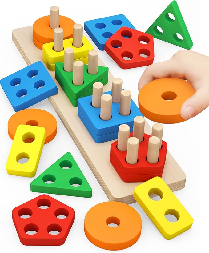 Five Column Geometric Shape Sorter. (2 pentagon available)(Rs 250 advance)