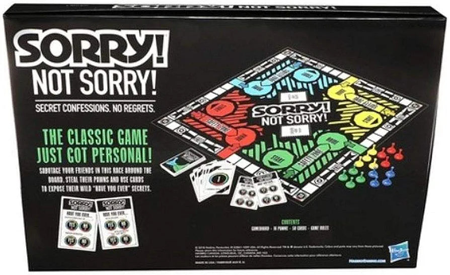 Hasbro Sorry! Not Sorry Board Game. (New)(Rs 250 advance)