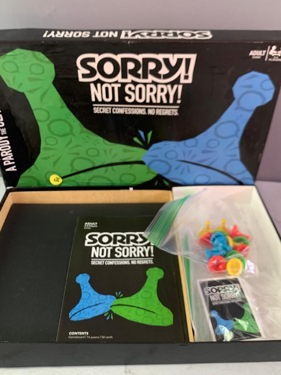 Hasbro Sorry! Not Sorry Board Game. (New)(Rs 250 advance)
