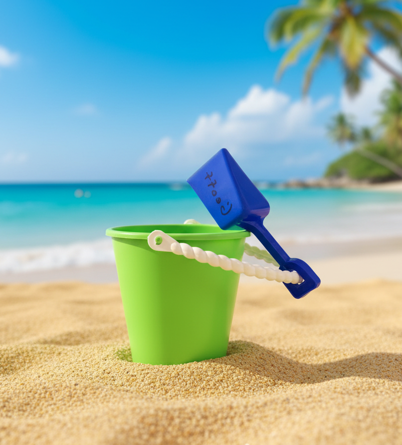 Beach Bucket & Sand Shovel Toy.(Rs 250 advance)