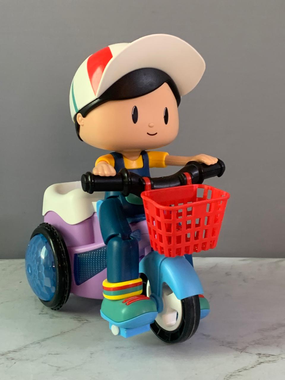 Popsugar Musical Bump and Go Stunt Tricycle. (Foot detached, must check video)(Rs 350 advance)