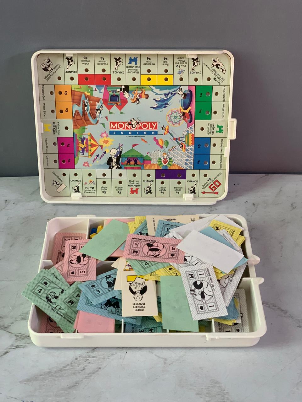 Vintage Monopoly Junior Travel Edition Board Game.