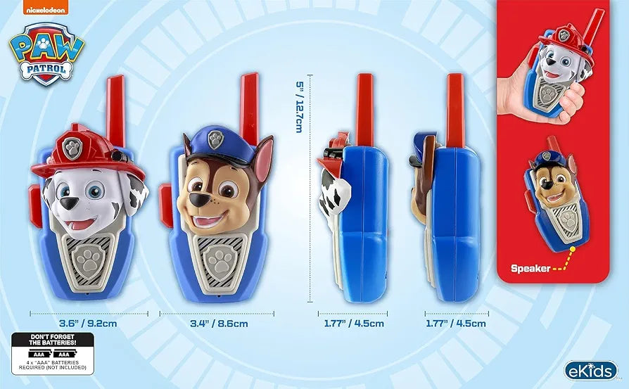 Paw Patrol Chase Marshall Walkie Talkies for Kids. (Rs 500 advance)