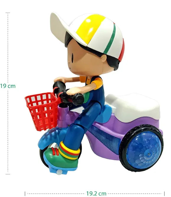 Popsugar Musical Bump and Go Stunt Tricycle. (Foot detached, must check video)(Rs 350 advance)