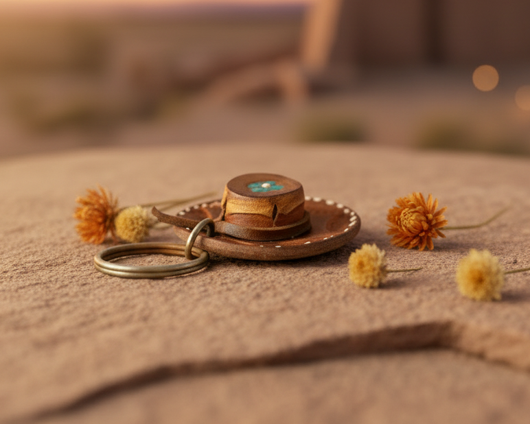 Mexican leather Mini Sombrero Keychain. (Rs 100 advance)(must check video)