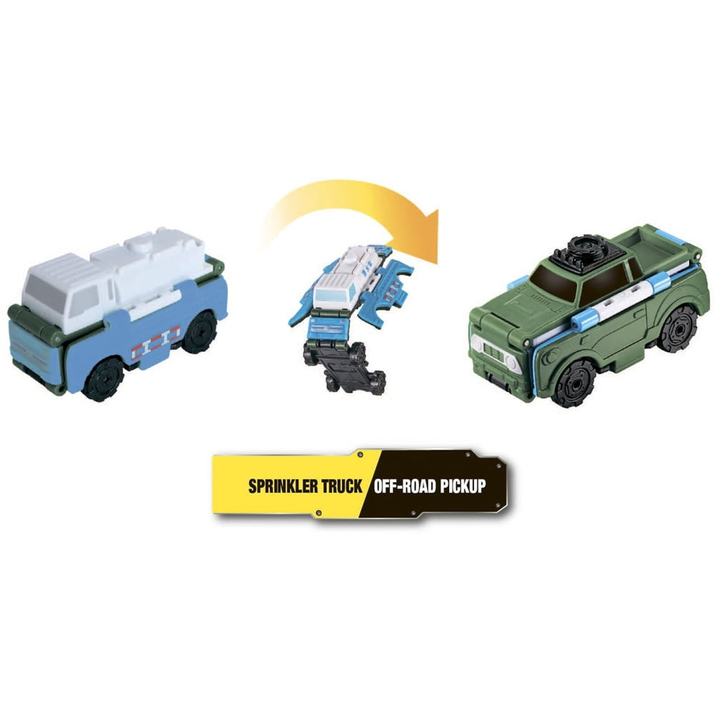 TransRacers 2-in-1 Sprinkler Truck and Off-road Pickup. (Rs 100 advance)