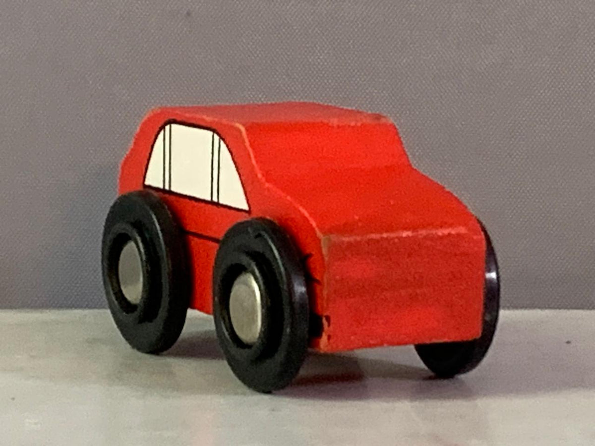 Classic Red Wooden Toy Car.