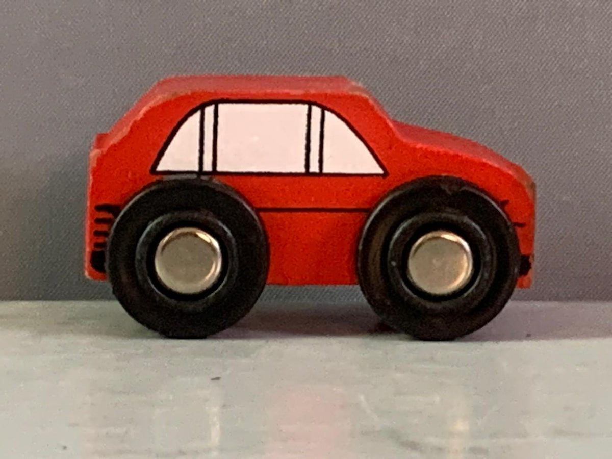 Classic Red Wooden Toy Car.