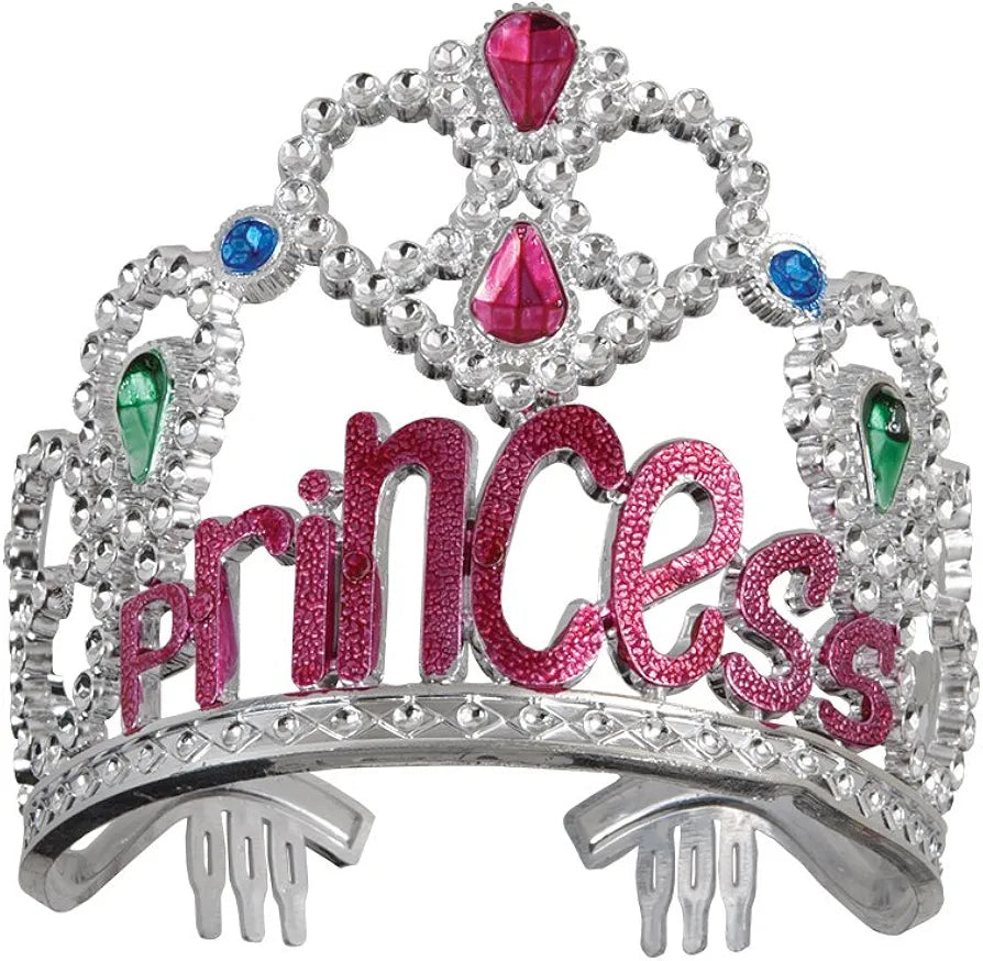 Princess Jeweled Sparkling Silver Tiara. (Rs 150 advance)