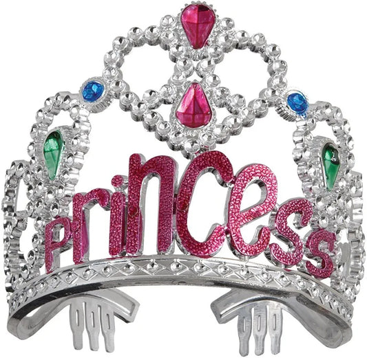 Princess Jeweled Sparkling Silver Tiara. (Rs 150 advance)