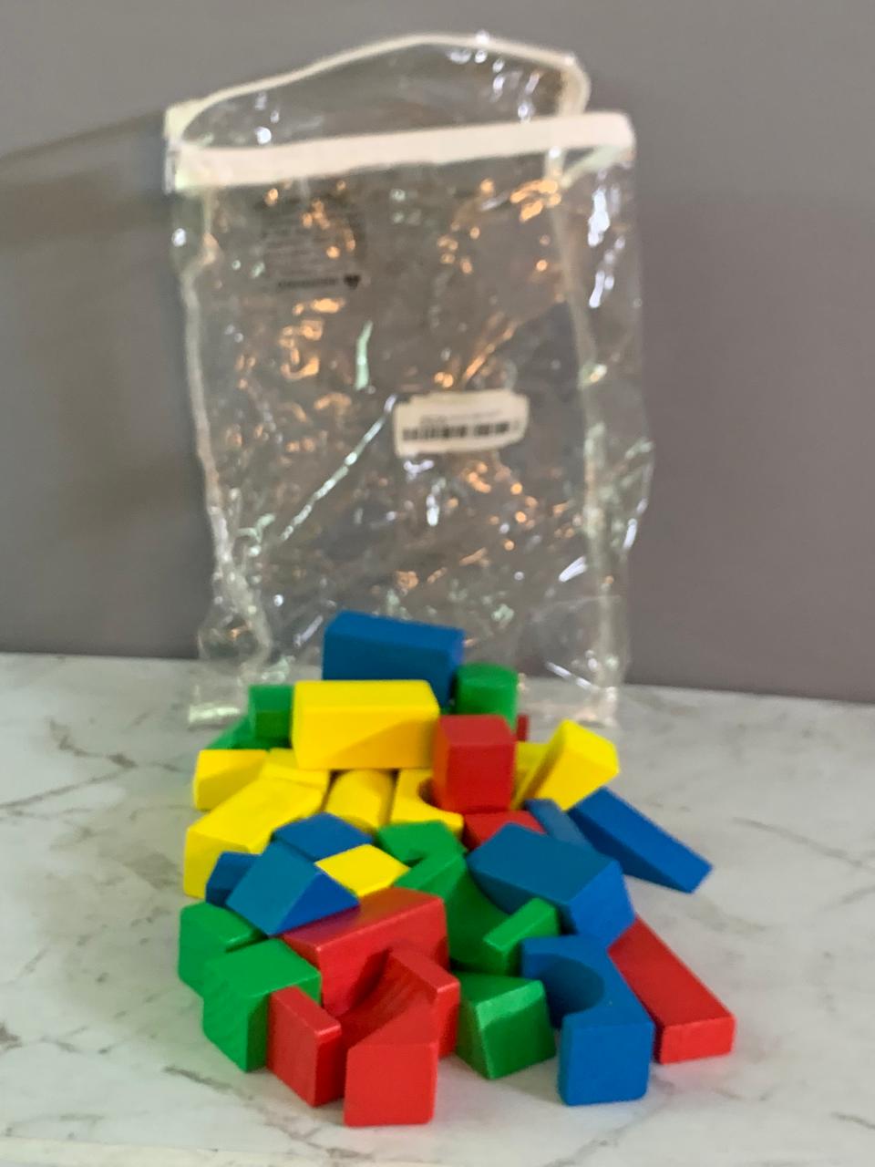 Wooden Building Blocks.(35 pieces)(Rs 250 advance)