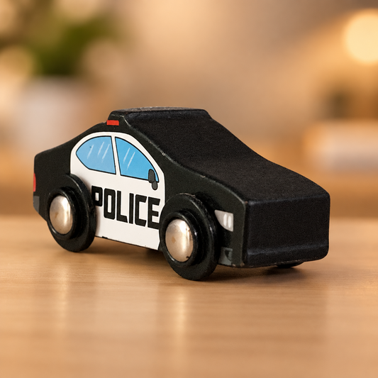 J'dore Wooden Toy Police Car.
