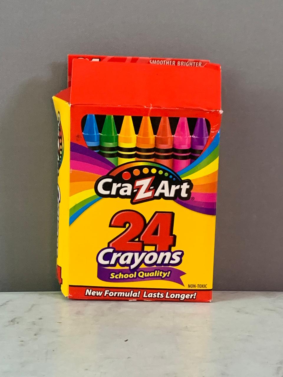 Cra-Z-Art 24 Count School Quality Crayons.(few pieces slightly damaged) (Rs 250 advance)