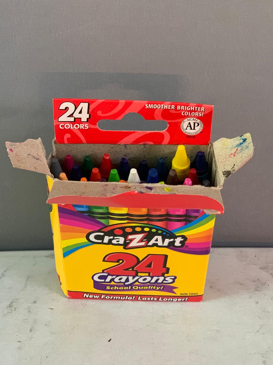 Cra-Z-Art 24 Count School Quality Crayons.(few pieces slightly damaged) (Rs 250 advance)