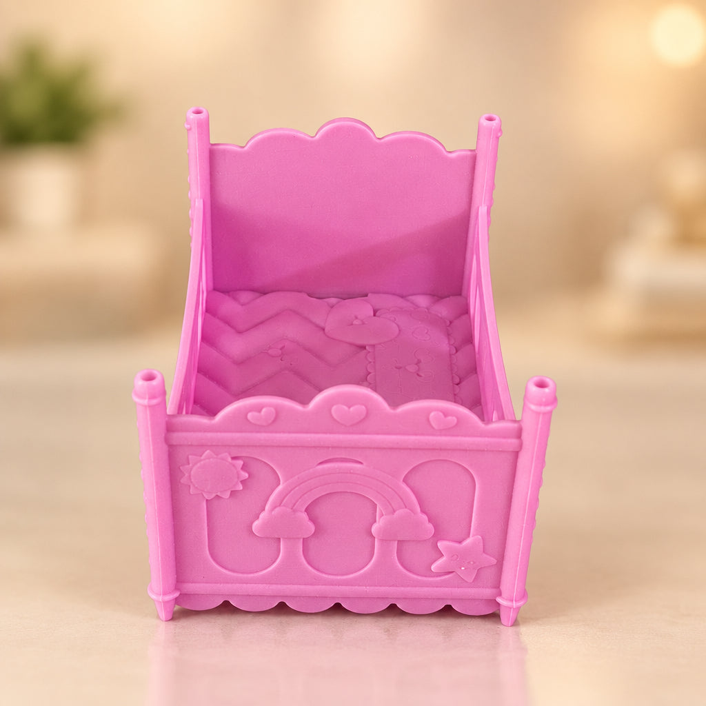 Zapf Creation 4" Baby Born Surprise Purple Plastic Toy Crib Baby Bed