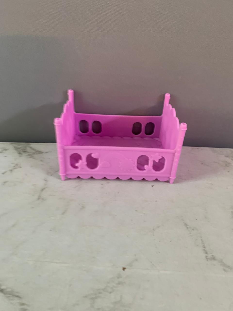 Zapf Creation 4" Baby Born Surprise Purple Plastic Toy Crib Baby Bed