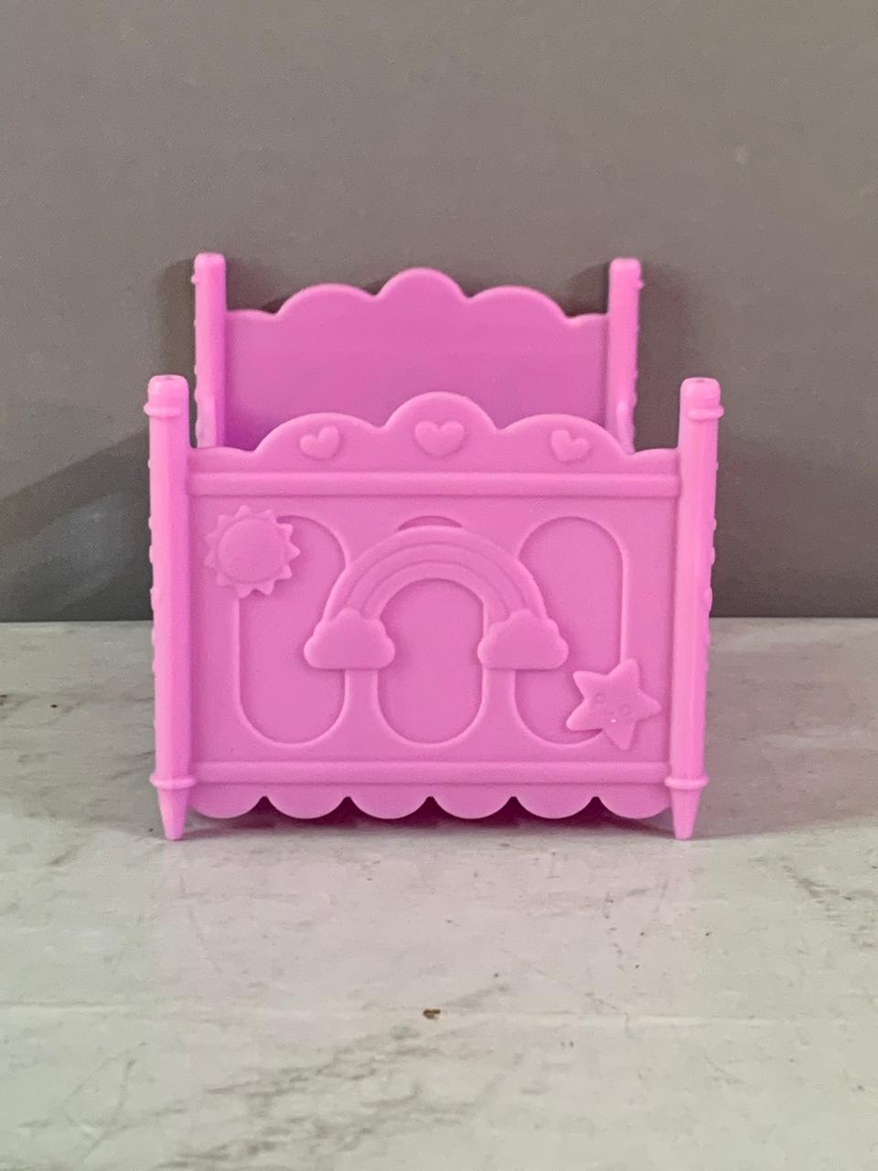 Zapf Creation 4" Baby Born Surprise Purple Plastic Toy Crib Baby Bed