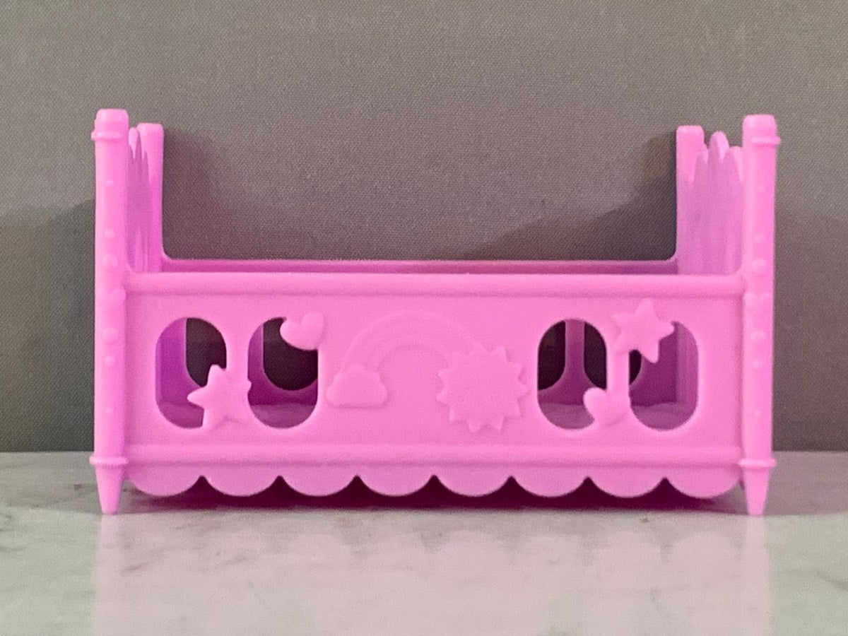 Zapf Creation 4" Baby Born Surprise Purple Plastic Toy Crib Baby Bed