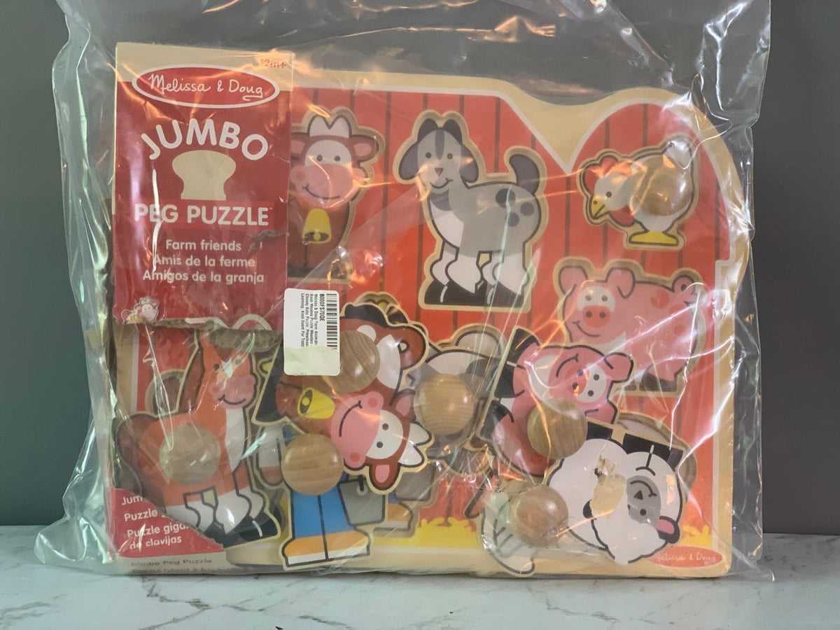 Melissa &amp; Doug Large Farm Jumbo Knob Puzzle.(1 handle missing, must check video)(Rs 300 Advance)