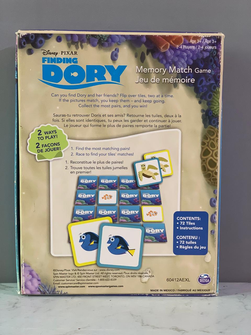 Spin Master Finding Dory Memory Match Game.(69 pieces)(Rs 100 advance)