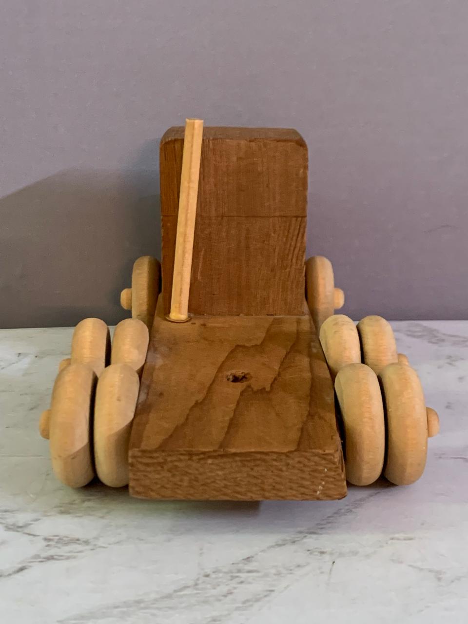 Vintage Wooden Semi-Truck Toy.