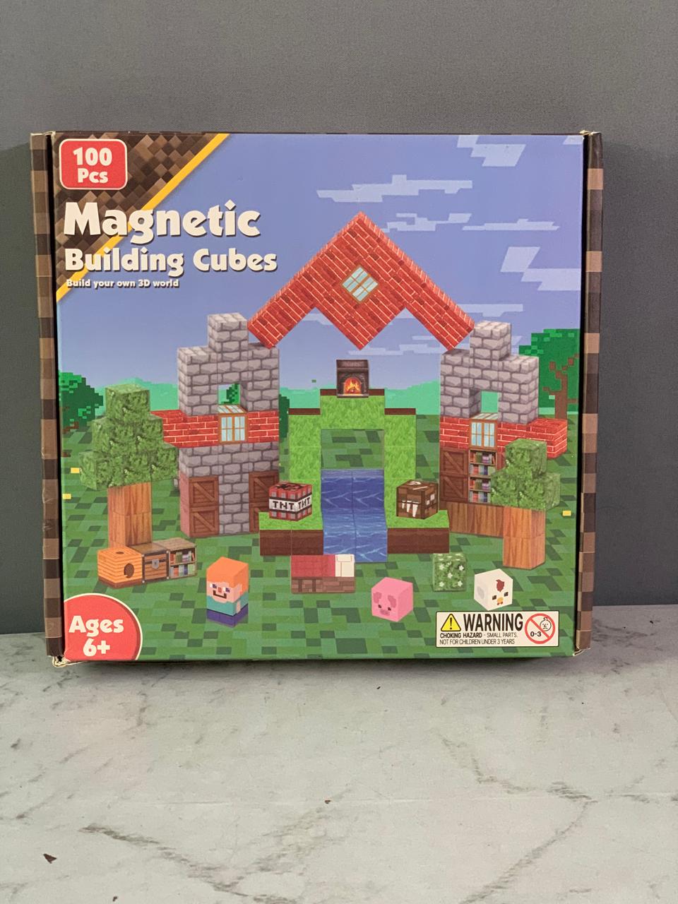 95-piece Minecraft-themed Magnetic Building Cubes Set.(Rs 200 advance)