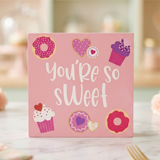 "You're So Sweet" Decorative Wooden Block Sign.(must check video)