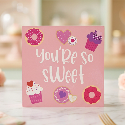"You're So Sweet" Decorative Wooden Block Sign.(must check video)