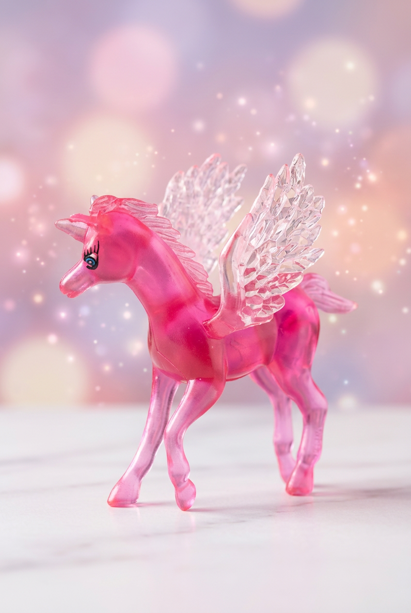 Translucent Pink Alicorn Toy.(Rs 100 advance)