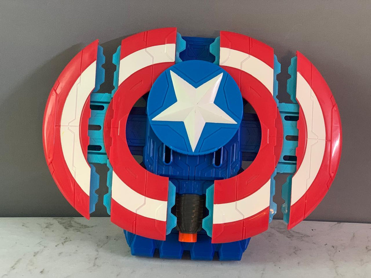 Hasbro Marvel Avengers Mech Strike Captain America Strikeshot. (Rs 300 advance)