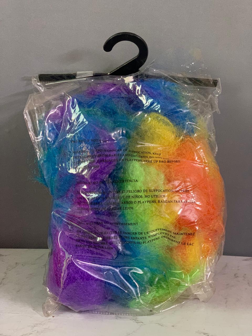 Rainbow-Colored Curly Clown Wig. (Rs 150 advance)