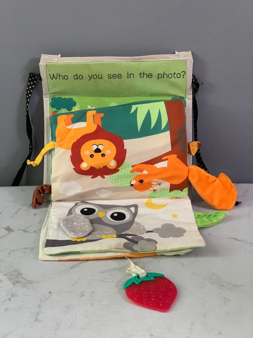 Pocket Panda baby mirror tummy time toy With Cloth Book (Rs 150 advance)