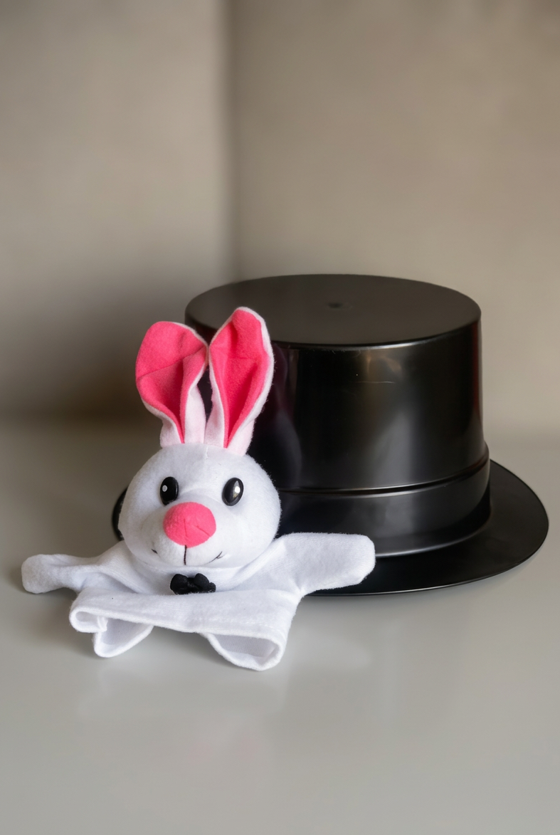 Children's Magic Hat With Bunny Hand Puppet. (Rs 200 advance)