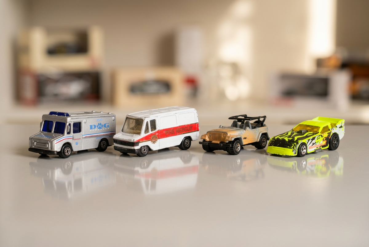 Hotwheels & matchbox Die-cast Toy Vehicles.(4 pieces) (Defected) ( Rs 200 advance )