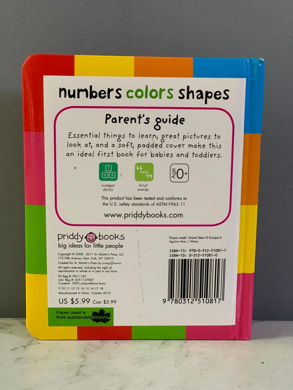 First Numbers, Colors, Shapes by Roger Priddy Board Book (Rs 200 advance)