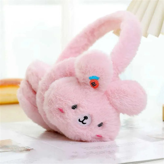 Adorable Pink Bunny Plush Earmuffs