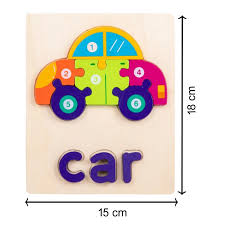 Wooden Shaped Car Puzzle