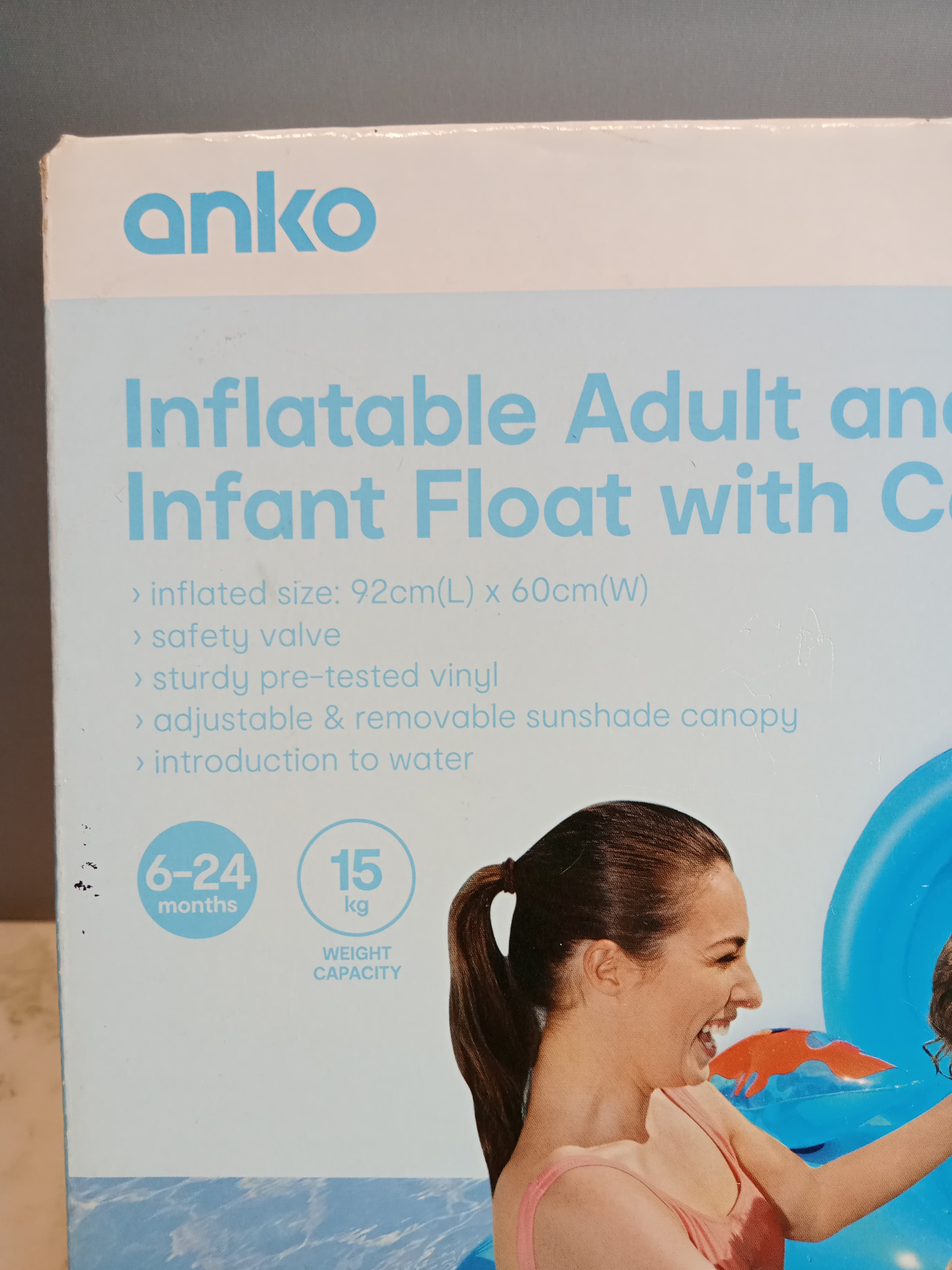 Anko inflatable adult and infant float with canopy.Rs.3500-H110824014.new