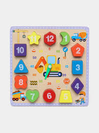 Wooden Learning Clock & Shape Sorter Puzzle