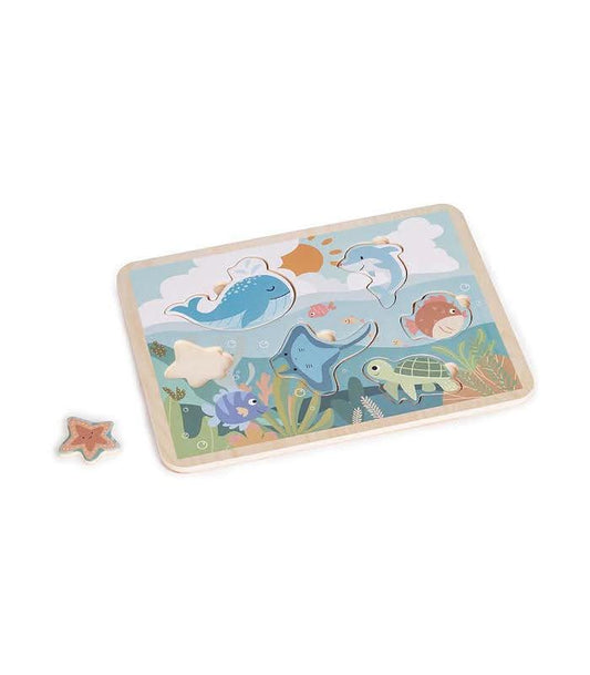 Sea Animal Wooden Peg Puzzle.